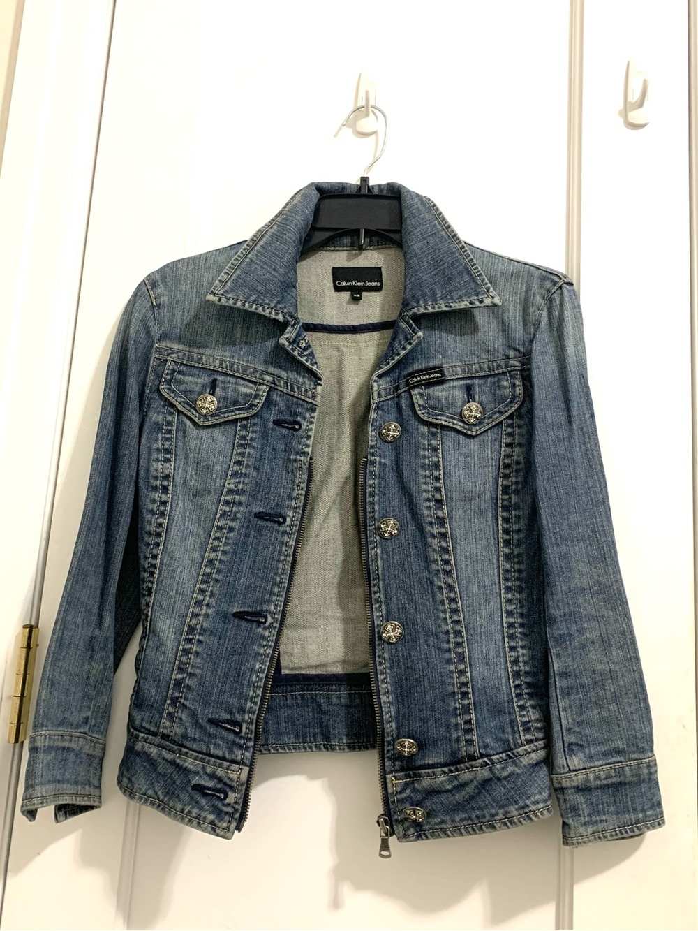 Calvin Klein Jeans Medium Blue 3/4 Sleeves Denim Trucker Jacket